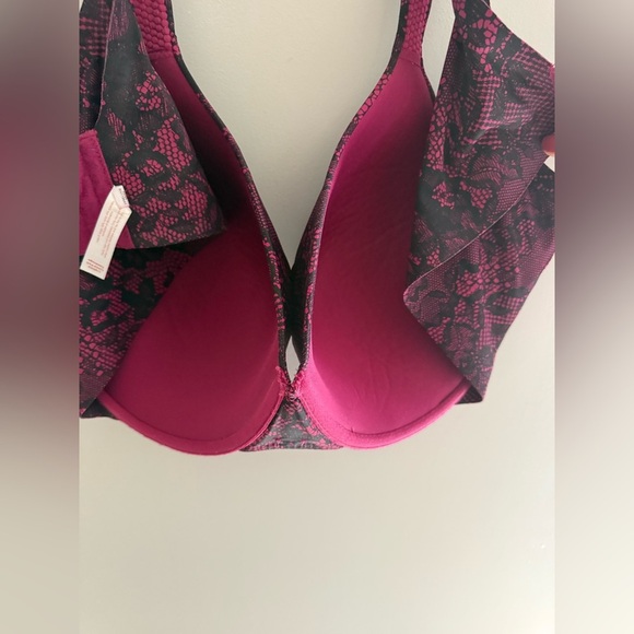 Cacique Womens Pink Lace Comfort Bliss Lightly Lined Full Coverage Bra SZ 46DDD - Picture 7 of 7